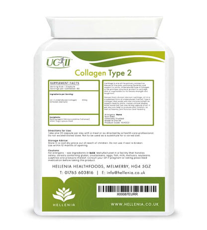 UC-II® Collagen Type 2-40mg - 60 Capsules | Joint Support | Manufactured in The UK HelleniaBuy Supplements Australia