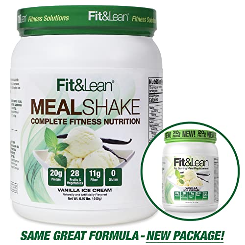 Fit & Lean Meal Shake, Fat Burning Meal Replacement, Protein, Fiber, Probiotics, Vanilla Fit & LeanBuy Supplements Australia