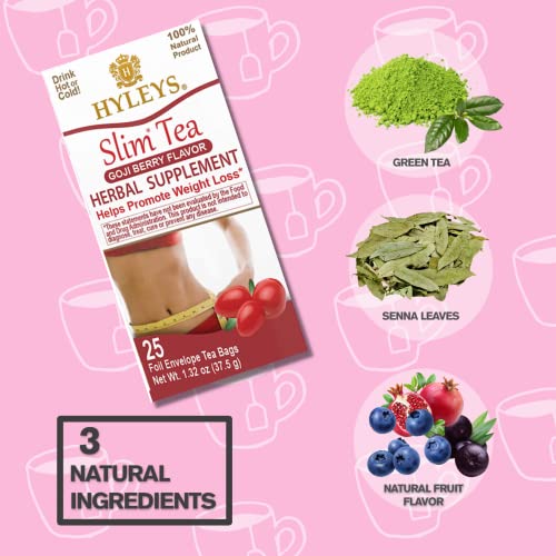 Hyleys Slim Tea Goji Berry Flavor - Weight Loss Herbal Supplement Cleanse and Detox Hyleys TeaBuy Supplements Australia