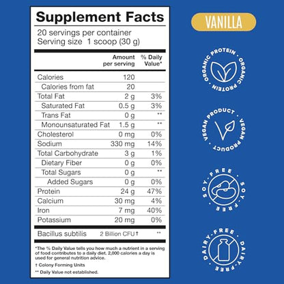 BIRDMAN Falcon Organic Vegan Protein Powder Vanilla, 24g Protein, Sugar Free, Probiotics BIRDMANBuy Supplements Australia