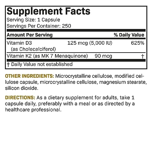 Futurebiotics Vitamin K2 (MK7) with D3 Supplement - Non-GMO Formula - 5000 IU Vitamin FuturebioticsBuy Supplements Australia