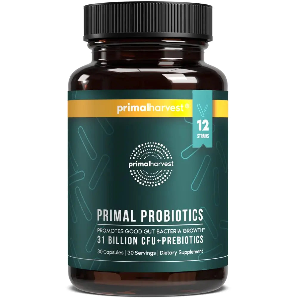 Primal Harvest Probiotics for Women & Men Daily Probiotic Supplement with 12 Strains for Gut & Digestive Health 30 Capsules Primal HarvestBuy Supplements Australia