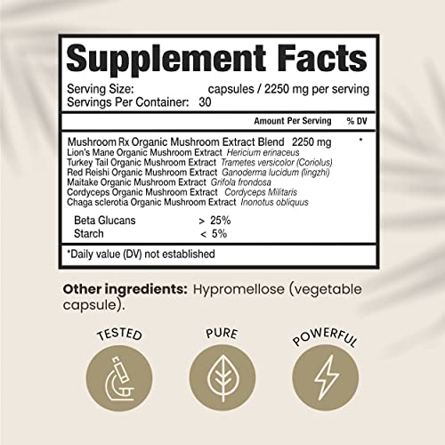 HPD Rx Mushroom Rx Organic Mushroom Extract Blend Max Immunity Dose, Lion’s Mane HPD RxBuy Supplements Australia