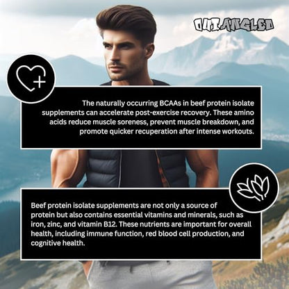 OUT ANGLED Beef Iso Plus, Beef Protein Isolate Powder, High Protein with Natural BCAAs, Zero Fat and Sugar OUT ANGLEDBuy Supplements Australia
