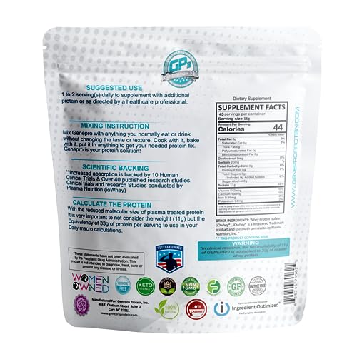 Genepro Unflavored Protein Powder - New Formula - Lactose-Free, Gluten-Free Genepro Gen. 3 The Protein SolutionBuy Supplements Australia