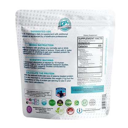 Genepro Unflavored Protein Powder - New Formula - Lactose-Free, Gluten-Free Genepro Gen. 3 The Protein SolutionBuy Supplements Australia