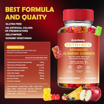 Arevtovis Apple Cider Vinegar Gummies - Boost Energy, Detox & Support Gut Health ACV ArevtovisBuy Supplements Australia