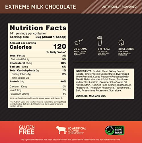 Optimum Nutrition Gold Standard 100% Whey Protein Powder, Extreme Milk Chocolate Optimum NutritionBuy Supplements Australia