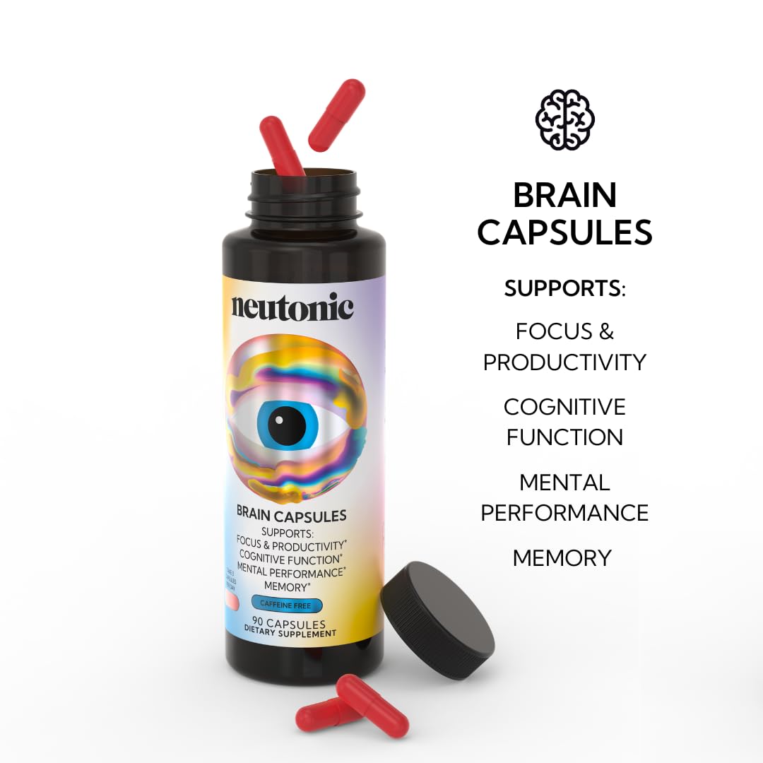 Neutonic Nootropic Brain Supplement | 1 Month Supply 90 Capsules | for Men and Women | Support Memory, Mental Clarity, Cognitive Function | Boost Focus, Energy, Brain Health NeutonicBuy Supplements Australia