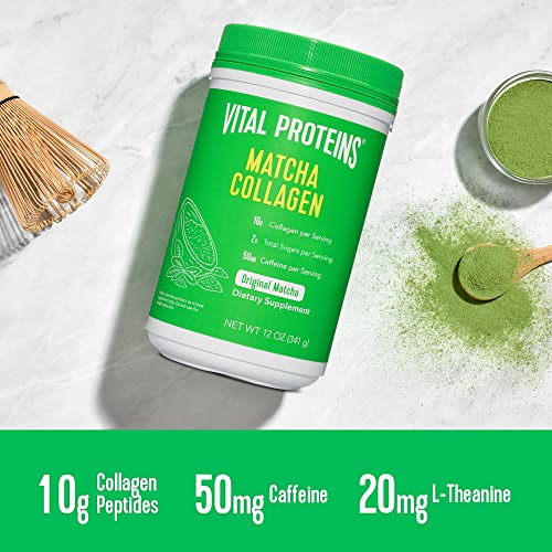 Vital Proteins Matcha Collagen Peptides Powder Supplement, L-theanine & Caffeine, Matcha Green Tea VITAL PROTEINSBuy Supplements Australia