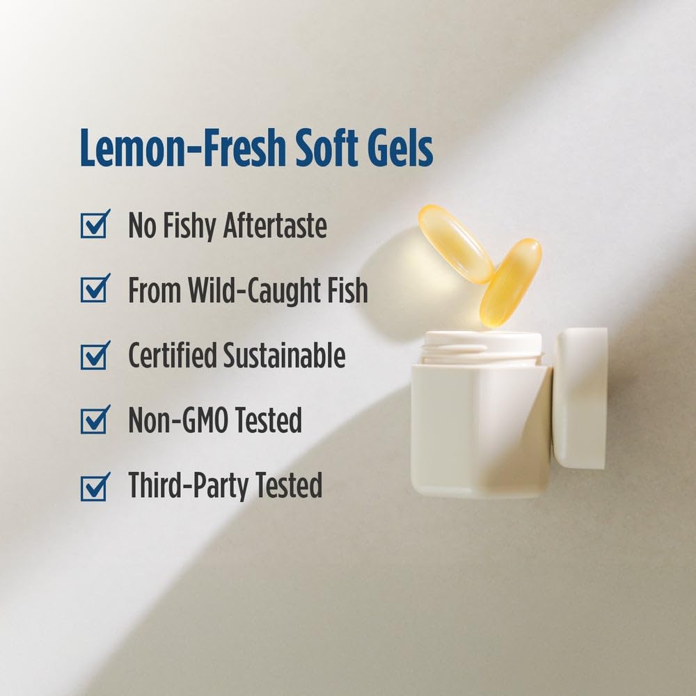 Nordic Naturals ProOmega 2000, Lemon Flavor - 120 Soft Gels - 2150 mg Omega-3 - Ultra High-Potency Fish Oil - EPA & DHA - Promotes Brain, Eye, Heart, & Immune Health - Non-GMO - 60 Servings Nordic Naturals buy supplements Au