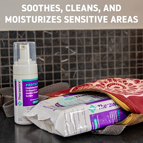 Theraworx Protect U-Pak 60-Ct Wipes & Hygiene Foam 3.4 oz for Urinary Health (Pack of 1) THERAWORX PROTECTBuy Supplements Australia