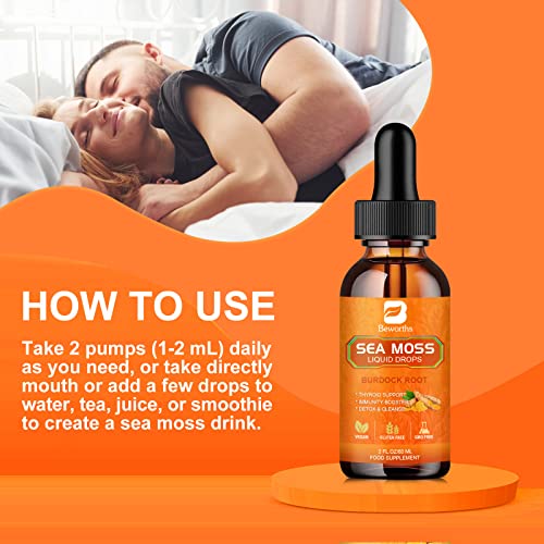 B BEWORTHS Sea Moss Liquid Drops - Organic Irish Sea Moss Raw Gel with Burdock Root B BEWORTHSBuy Supplements Australia