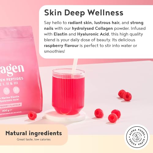 Collagen Powder with Hyaluronic Acid 400g - Premium Bovine Collagen Type I, II, III Alpha FoodsBuy Supplements Australia