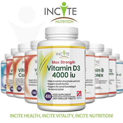Vitamin D3 4000 iu - Vitamin D Tablets - 1 Year Supply Tablets - Vegetarian - Vitamin D Incite NutritionBuy Supplements Australia