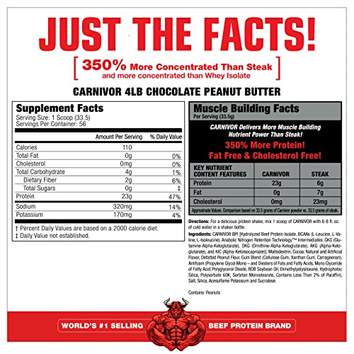 MuscleMeds Carnivor Beef Protein Isolate Powder, Chocolate Peanut Butter, 4.14 Pound MuscleMedsBuy Supplements Australia