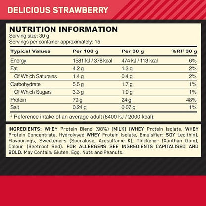 Optimum Nutrition Gold Standard 100% Whey Muscle Building and Recovery Protein Powder Optimum NutritionBuy Supplements Australia