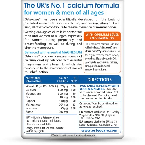 Osteocare Original by Vitabiotics. Bone Health formula with Calcium, Magnesium, Vitamin D VitabioticsBuy Supplements Australia