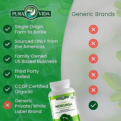 PURA VIDA Moringa Capsules Single Origin Moringa Powder Organic. Moringa Leaf PURA VIDA MORINGABuy Supplements Australia