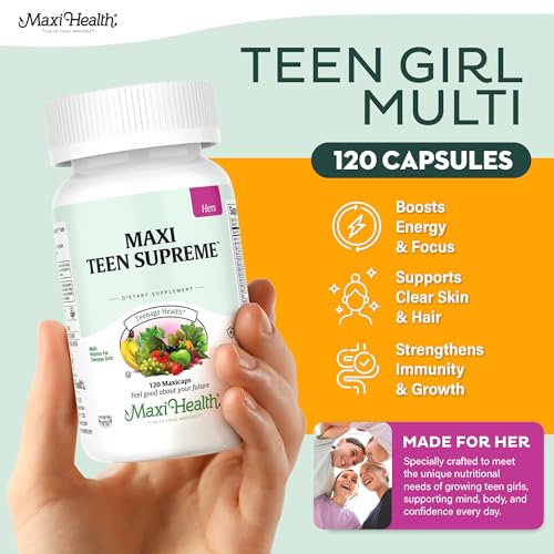 Teen Vitamins for Girls 12-17 - Teen Multivitamin D3, Iron, Calcium, Biotin, Zinc, Digestive Enzymes – Teenager Girl Multi Vitamins Maxi HealthBuy Supplements Australia