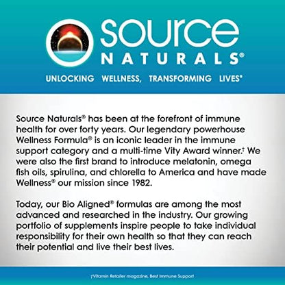 Source Naturals Wellness Formula Bio-Aligned Vitamins & Herbal Defense for Advanced Immune Support* - Dietary Supplement & Immunity Booster - 120 Capsules Source NaturalsBuy Supplements Australia
