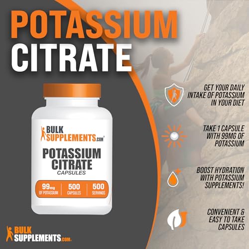 BulkSupplements.com Potassium Citrate Capsules - Potassium Supplement, Potassium BULKSUPPLEMENTS.COMBuy Supplements Australia