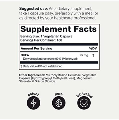 Toniiq Ultra High Strength DHEA Capsules - DHEA for Men and Ladies - 25mg Micronized ToniiqBuy Supplements Australia