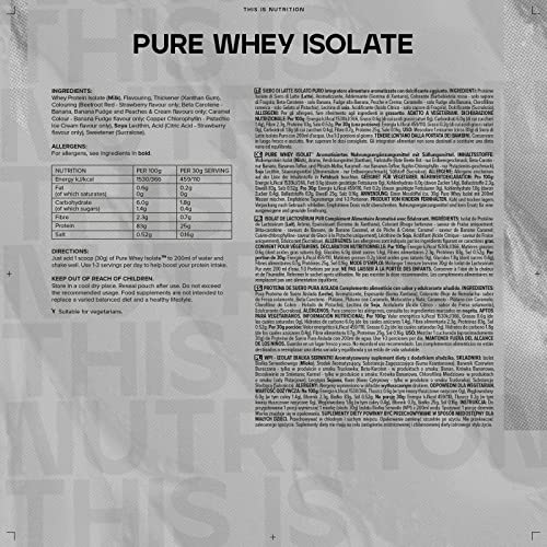 Bulk Pure Whey Protein Isolate, Protein Powder Shake, Banana, 500 g, Packaging May Vary BulkBuy Supplements Australia