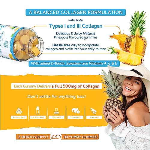 Collagen Complex - 90 Natural Pineapple Flavour Chewable Yummy Gummies swiss bioenergeticsBuy Supplements Australia