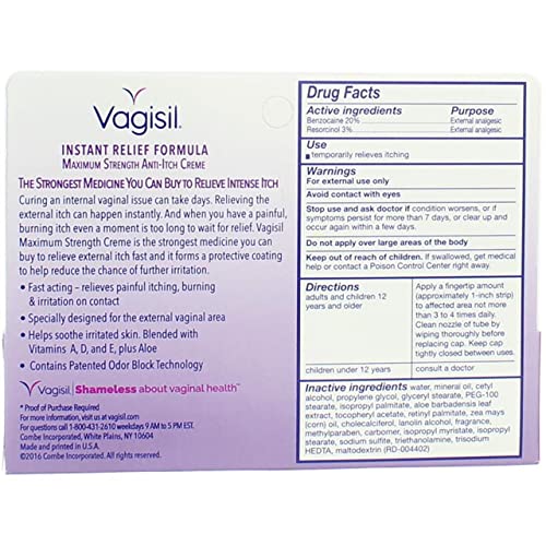 Vagisil Maximum Strength Anti-Itch Creme 1 oz (Pack of 3) VagisilBuy Supplements Australia