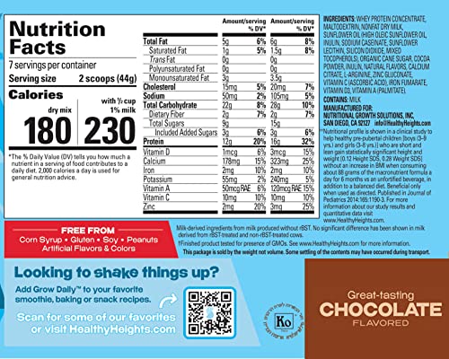Grow Daily 3+ Shake Mix 7-serving Canister by Healthy Heights - Protein Powder Healthy HeightBuy Supplements Australia