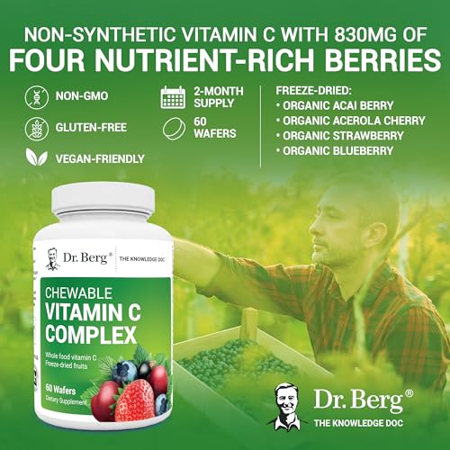 Dr. Berg's Vitamin C Complex Whole Food (60 Chewable) 100% Natural Vitamin C from Dr. Berg NutritionalsBuy Supplements Australia