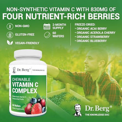 Dr. Berg's Vitamin C Complex Whole Food (60 Chewable) 100% Natural Vitamin C from Dr. Berg NutritionalsBuy Supplements Australia