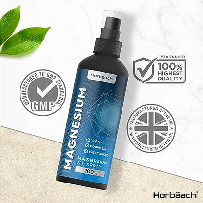 Magnesium Spray for Restless Legs, Muscles, Sleep | 100ml | Magnesium Chloride Oil HorbäachBuy Supplements Australia