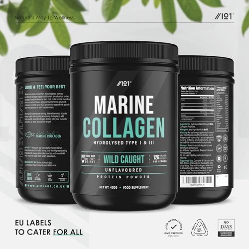 Marine Collagen Powder Supplement - 400g - Wild-Caught Canadian Marine Collagen - Unflavoured - Types 1 & 3 Hydrolysed Collagen ALPHA01Buy Supplements Australia