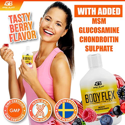 Gene Blast Body Flex, Liquid Joint Supplement w/Hydrolysed Collagen Type1 2 3 Plus Glucosamine GENE BLASTBuy Supplements Australia