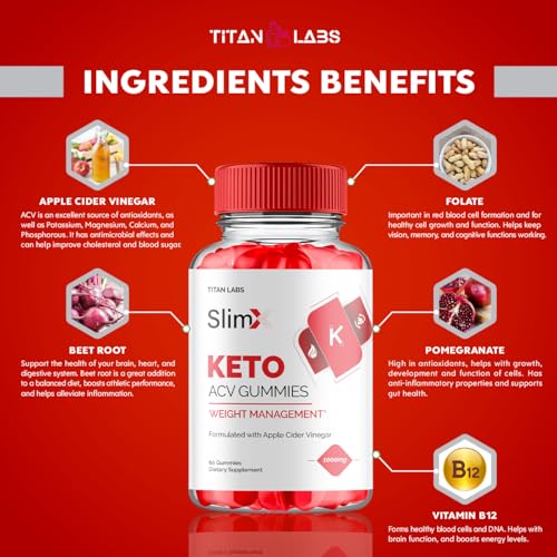 (3 Pack) SlimX Keto ACV Gummies, SlimX Keto ACV Advanced Weight Loss 1000MG Apple Titan LabsBuy Supplements Australia