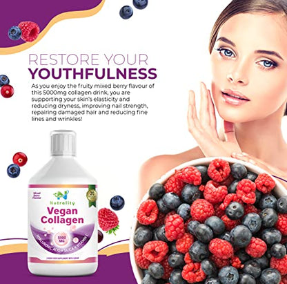 Nutrality Vegan Liquid Collagen | Premium-Grade 5000mg Hydrolyzed Collagen Peptides with Silica, Biotin NutralityBuy Supplements Australia