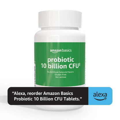 Amazon Basics Daily Probiotic, 10 Billion Active Cultures, Supporting Digestive and Intestinal Health, Capsule, 60 Count, Two Month Supply Amazon Basics buy supplements Au