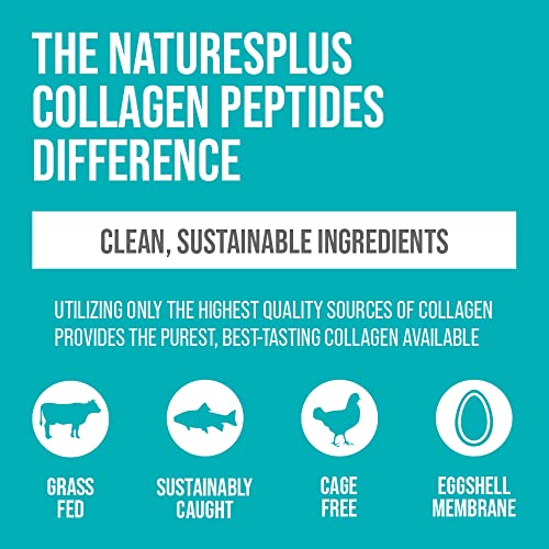 NaturesPlus Collagen Peptides Capsules - Premium Hydrolysed Collagen Supplement Type I, II, III, IV, V and X - Non-GMO, Gluten Free - 90 Capsules Nature's PlusBuy Supplements Australia