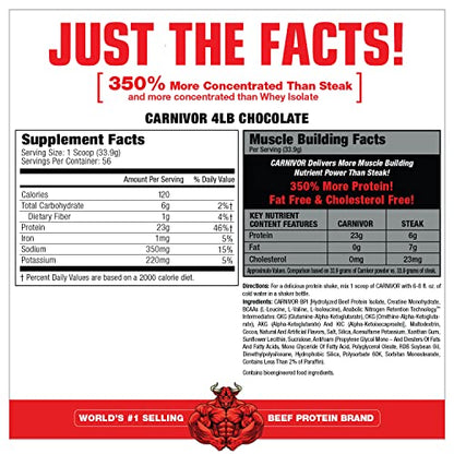 MuscleMeds, Carnivor Beef Protein Isolate Powder 56 Servings, Chocolate, 72 Ounce MuscleMedsBuy Supplements Australia