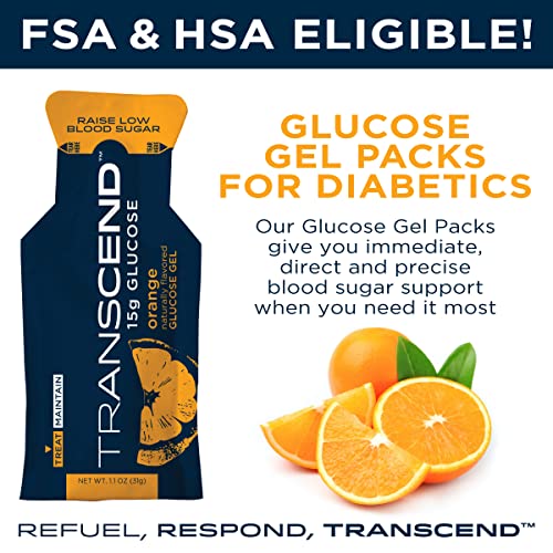 Transcend Glucose Gel Packs - Orange, 30 Pack (1.1oz each) - FSA/HSA TranscendBuy Supplements Australia