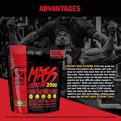 Mutant Mass Extreme Gainer Whey Protein Powder, Build Muscle Size & Strength with High MutantBuy Supplements Australia