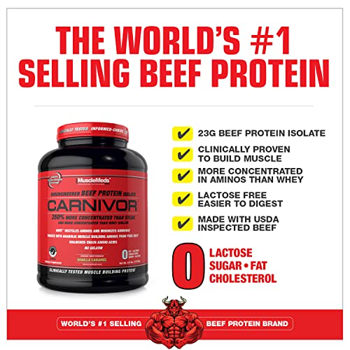 MuscleMeds Carnivor Bioengineered Beef Protein Isolate, Vanilla Caramel, 3.9 Pound MuscleMedsBuy Supplements Australia