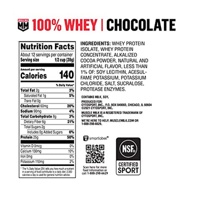 Muscle Milk 100% Whey Protein Powder, Chocolate, 5 Pound, 66 Servings, 25g Protein Muscle MilkBuy Supplements Australia