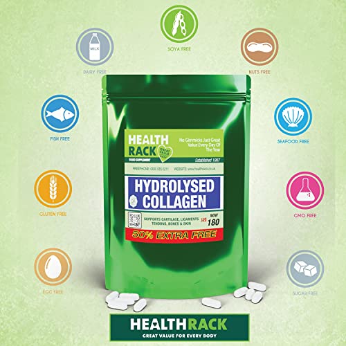 Collagen Supplements 1000mg with Vitamin C 180 Tablets - GMO Free - Hair Skin Nails HealthRackBuy Supplements Australia