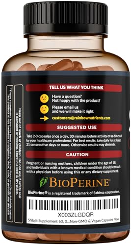 Pure Himalayan Shilajit Capsules Supplement (60,000mg+ Absorption Enhancer+50% Rainbow Nutrients, LLCBuy Supplements Australia