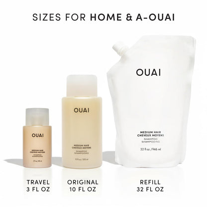 OUAI Medium Shampoo Refill - Hydrating Shampoo with Coconut Oil, Babassu, Kumquat Extract and Keratin - Strengthens, Nourishes and Adds Shine - Paraben, Phthalate and Sulfate Free Hair Care (32 Fl Oz) OUAIBuy Supplements Australia