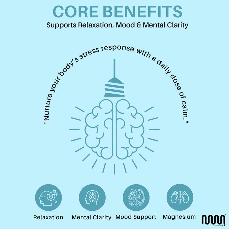 mastermedi Cortisol Supplements for Women and Men Support with Magnesium, Ashwagandha, Lion’s Mane & GABA – Adaptogenic Stress Relief & Mood Support – Non-GMO, No Fillers, Gluten-Free mastermediBuy Supplements Australia