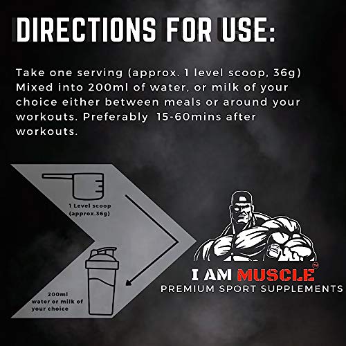 Ultimate Whey Protein + BCAA’s Powder, Premium High Protein Isolate, Enhance Lean Muscle Mass and Recovery, 1kg I AM MUSCLEBuy Supplements Australia